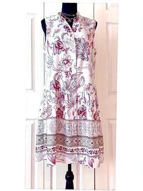 MISS LOOK ~ Women’s lightweight drop waist sleeveless ruffled hem dress size L